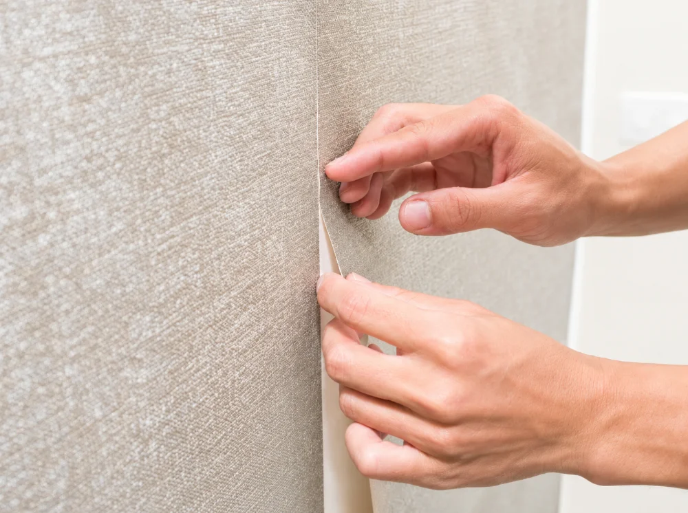 Ajustement du raccord entre deux lés de papier peint